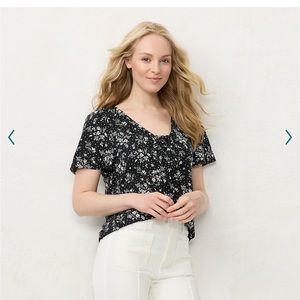 Lauren Conrad Tie Front Bow Woven